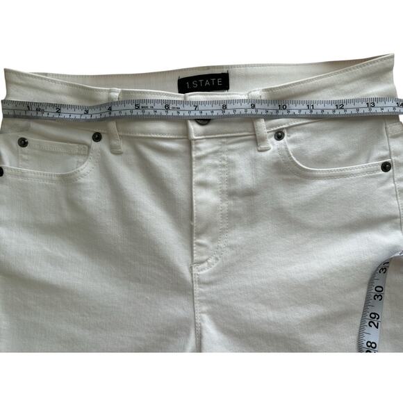 1.state Pinstripe Mini Kick Flare Pants Size 6 White Pants - Picture 9 of 10